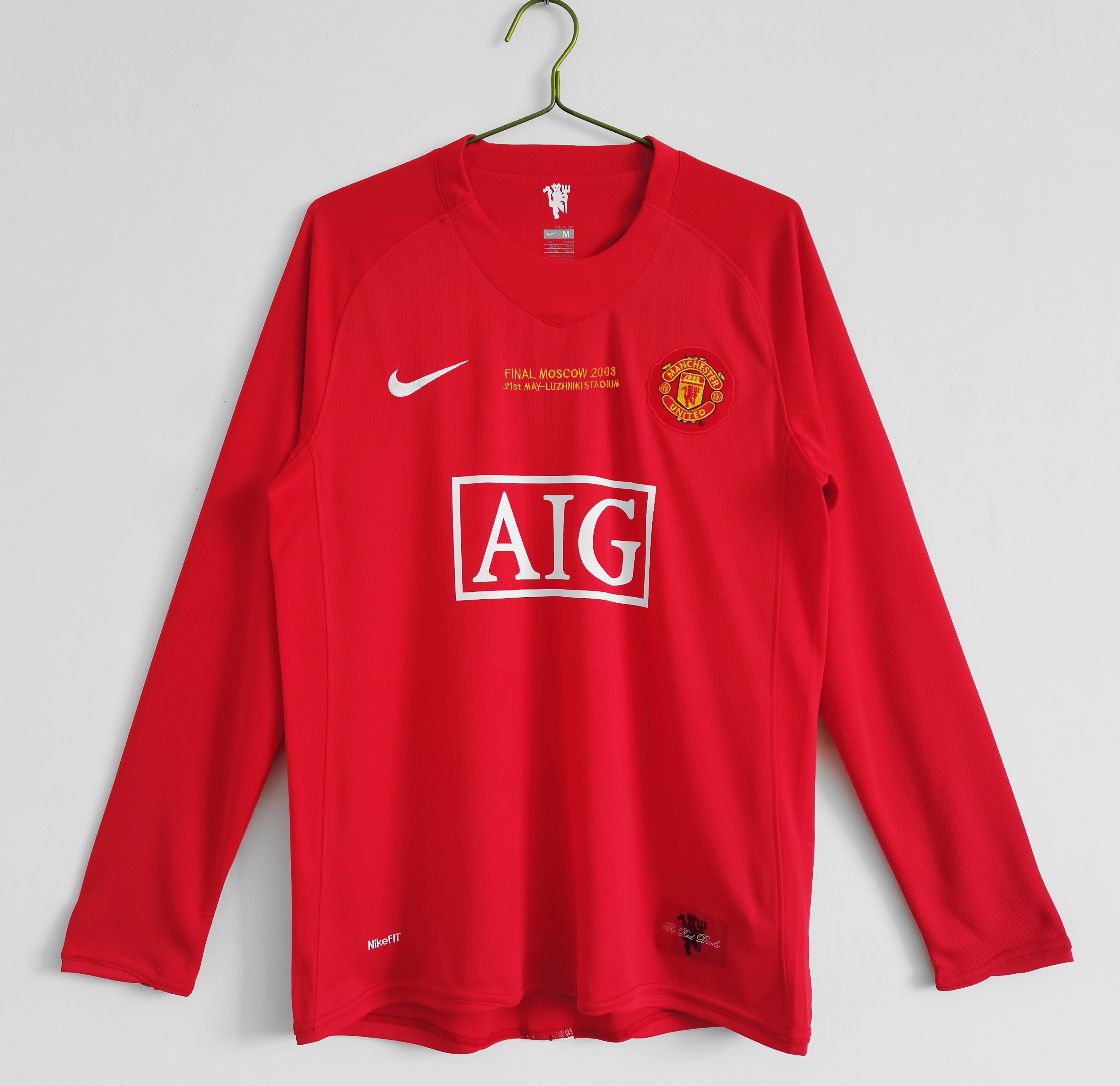 Manchester United 2007 Retro Edición final de manga larga