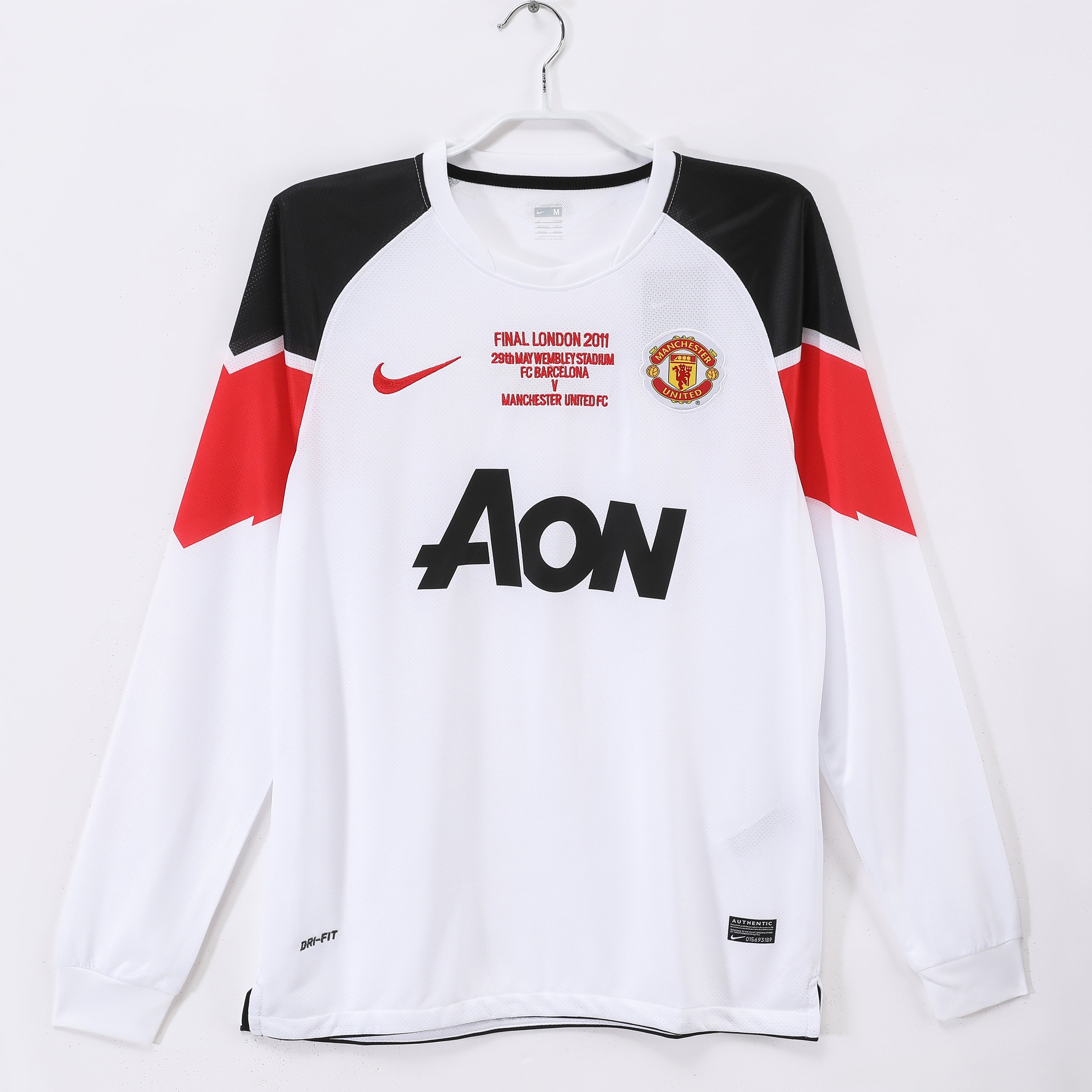Manchester United 2010 Retro Visitante Edición final de manga larga