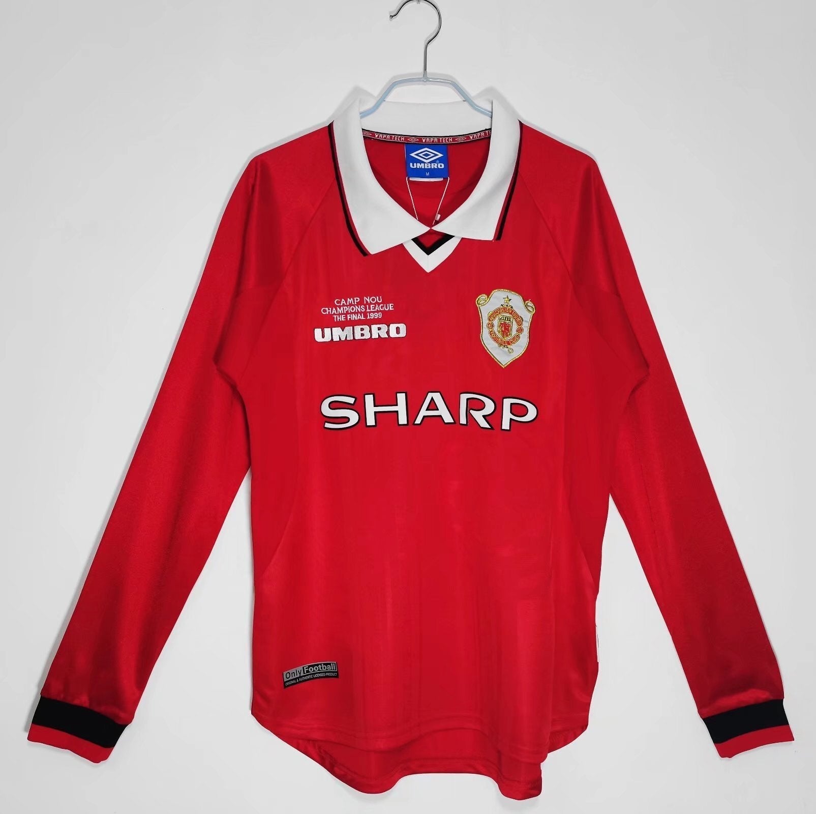 Manchester United 1999 Retro Edición final de manga larga